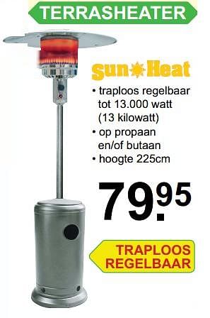 Matron kabel een vergoeding Sun Heat Terrasheater - Promotie bij Van Cranenbroek