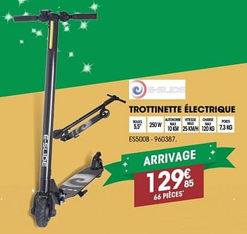 Promotions Trottinette électrique es500b - E-Slide - Valide de 12/12/2018 à 31/12/2018 chez Electro Depot