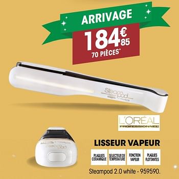 Promoties L`oreal paris lisseur vapeur steampod 2.0 white - L'Oreal Paris - Geldig van 12/12/2018 tot 31/12/2018 bij Electro Depot