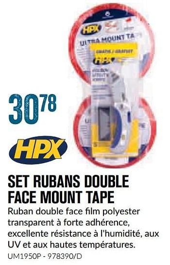 Promotions Set rubans double face mount tape - HPX - Valide de 01/12/2018 à 28/01/2019 chez Meno Pro