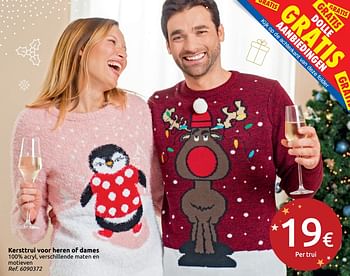 Promoties Kersttrui voor heren of dames - Huismerk - Carrefour  - Geldig van 05/12/2018 tot 31/12/2018 bij Carrefour