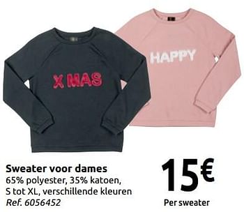 Promoties Sweater voor dames - Huismerk - Carrefour  - Geldig van 05/12/2018 tot 31/12/2018 bij Carrefour