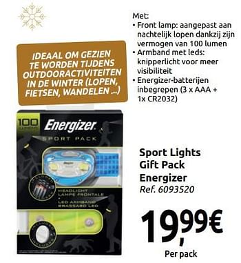 Promoties Sport lights gift pack energizer - Energizer - Geldig van 05/12/2018 tot 31/12/2018 bij Carrefour