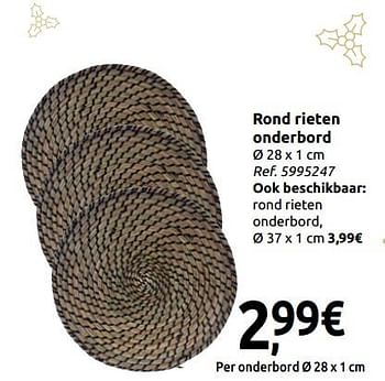 Promoties Rond rieten onderbord - Huismerk - Carrefour  - Geldig van 05/12/2018 tot 31/12/2018 bij Carrefour