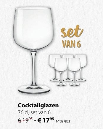 Promoties Cocktailglazen - Huismerk - Unikamp - Geldig van 03/12/2018 tot 06/01/2019 bij Unikamp