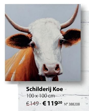 Promotions Schilderij koe - Produit maison - Unikamp - Valide de 03/12/2018 à 06/01/2019 chez Unikamp