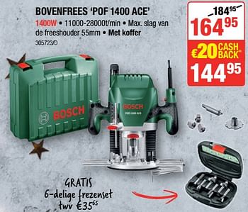 Promoties Bosch bovenfrees pof 1400 ace - Bosch - Geldig van 06/12/2018 tot 31/12/2018 bij HandyHome