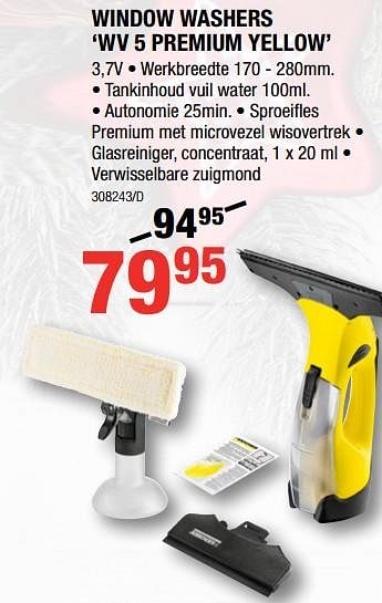 Promoties Window washers wv 5 premium yellow - Kärcher - Geldig van 06/12/2018 tot 31/12/2018 bij HandyHome
