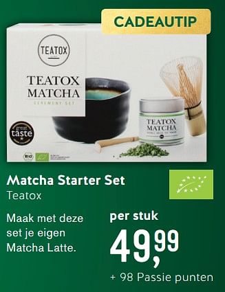 Promotions Matcha starter set teatox - Teatox - Valide de 06/12/2018 à 01/01/2019 chez Holland & Barret