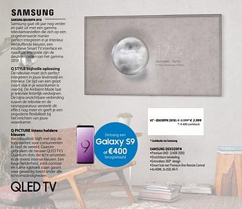 Promoties Samsung qled tv qe65q9fn - Samsung - Geldig van 03/12/2018 tot 31/12/2018 bij Exellent