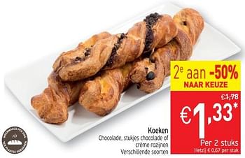 Promoties Koeken chocolade, stckjes chocalade of treme rozijnen - Huismerk - Intermarche - Geldig van 11/12/2018 tot 16/12/2018 bij Intermarche