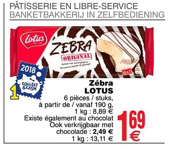 Promoties Zébra lotus - Lotus Bakeries - Geldig van 11/12/2018 tot 17/12/2018 bij Cora