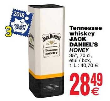 Promotions Tennessee whiskey jack daniel`s honey - Jack Daniel's - Valide de 11/12/2018 à 17/12/2018 chez Cora