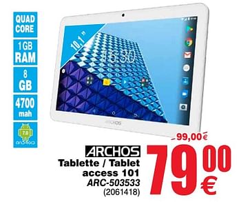 Promoties Archos tablette - tablet access 101 arc-503533 - Archos - Geldig van 11/12/2018 tot 24/12/2018 bij Cora