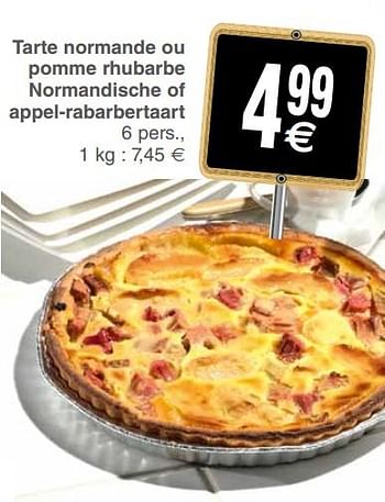 Promotions Tarte normande ou pomme rhubarbe normandische of appel-rabarbertaart - Produit maison - Cora - Valide de 11/12/2018 à 17/12/2018 chez Cora