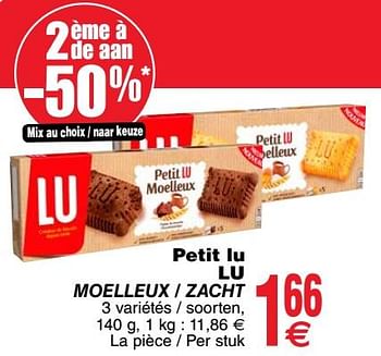 Promotions Petit lu lu moelleux - zacht - Lu - Valide de 11/12/2018 à 17/12/2018 chez Cora