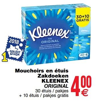 Promotions Mouchoirs en étuis zakdoeken kleenex original - Kleenex - Valide de 11/12/2018 à 17/12/2018 chez Cora