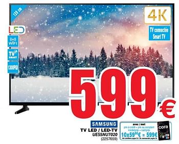 Promoties Samsung tv led - led-tv ue55nu7020 - Samsung - Geldig van 11/12/2018 tot 24/12/2018 bij Cora