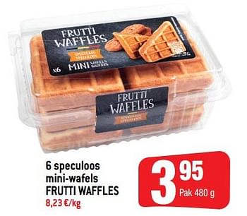 Promoties 6 speculoos mini-wafels frutti waffles - BELGIAN FRUTTI WAFFLES - Geldig van 12/12/2018 tot 19/12/2018 bij Smatch