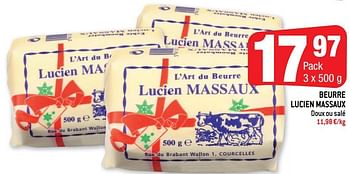 Promotions Beurre lucien massaux - Lucien Massaux - Valide de 12/12/2018 à 19/12/2018 chez Smatch