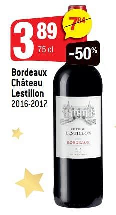 Promotions Bordeaux château lestillon 2016-2017 - Vins rouges - Valide de 12/12/2018 à 19/12/2018 chez Smatch