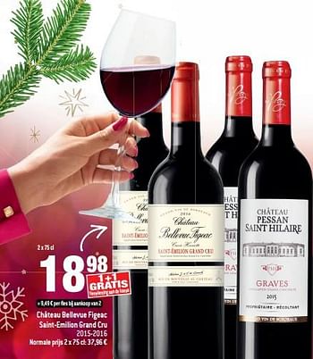 Promoties Château bellevue figeac saint-emilion grand cru - Rode wijnen - Geldig van 12/12/2018 tot 31/12/2018 bij Smatch