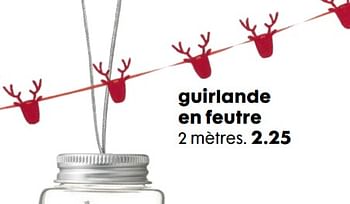 Promotions Guirlande en feutre - Produit maison - Hema - Valide de 07/12/2018 à 01/01/2019 chez Hema
