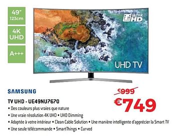 Promotions Samsung tv uhd - ue49nu7670 - Samsung - Valide de 10/12/2018 à 31/12/2018 chez Exellent