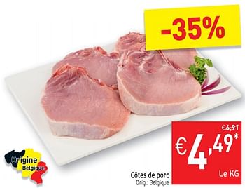 Promoties Côtes de porc - Huismerk - Intermarche - Geldig van 11/12/2018 tot 16/12/2018 bij Intermarche
