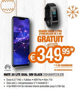 Promotions Huawei mate 20 lite dual sim black dghumate20lidb - Huawei - Valide de 10/12/2018 à 31/12/2018 chez Expert