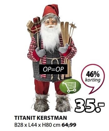 Promoties Titanit kerstman - Huismerk - Jysk - Geldig van 10/12/2018 tot 23/12/2018 bij Jysk