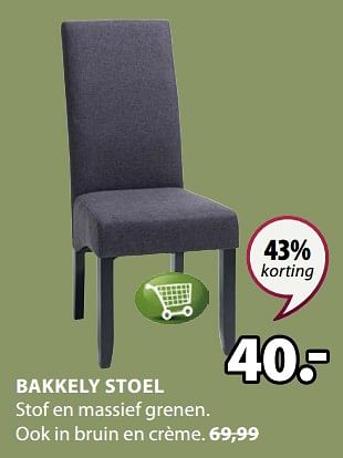 Promoties Bakkely stoel - Huismerk - Jysk - Geldig van 10/12/2018 tot 23/12/2018 bij Jysk