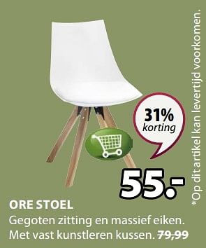 Promoties Ore stoel - Huismerk - Jysk - Geldig van 10/12/2018 tot 23/12/2018 bij Jysk