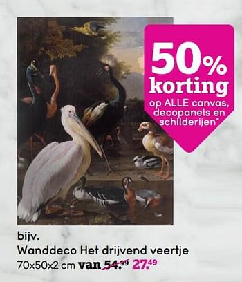 Promoties Wanddeco het drijvend veertje - Huismerk - Leen Bakker - Geldig van 10/12/2018 tot 02/01/2019 bij Leen Bakker