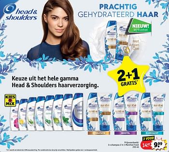 Promoties Shampoo 2 in 1 menthol fresh - Head & Shoulders - Geldig van 11/12/2018 tot 23/12/2018 bij Kruidvat