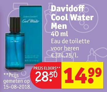 Promoties Davidoff cool water men - Davidoff - Geldig van 11/12/2018 tot 23/12/2018 bij Kruidvat