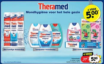 Promoties Junior 1-6 jaar aardbei tandpasta - Theramed - Geldig van 11/12/2018 tot 23/12/2018 bij Kruidvat
