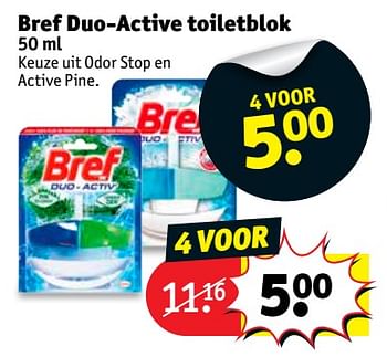 Promoties Bref duo-active toiletblok - Bref - Geldig van 11/12/2018 tot 23/12/2018 bij Kruidvat