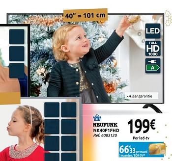 Promoties Neufunk led-tv nk40f1fhd - Neufunk - Geldig van 12/12/2018 tot 17/12/2018 bij Carrefour