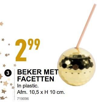 Promoties Beker met facetten - Huismerk - Trafic  - Geldig van 12/12/2018 tot 16/12/2018 bij Trafic