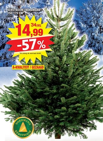 Promoties Kerstboom nordmann - Merk onbekend - Geldig van 12/12/2018 tot 23/12/2018 bij Hubo