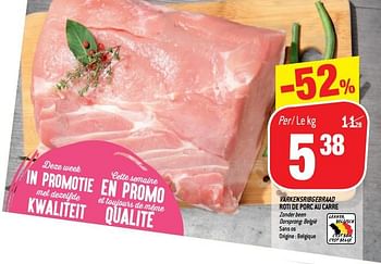 Promotions Varkensribgebraad roti de porc au carre - Produit maison - Match - Valide de 12/12/2018 à 19/12/2018 chez Match