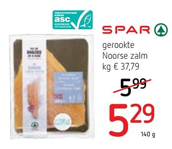 Promoties Gerookte noorse zalm - Spar - Geldig van 13/12/2018 tot 02/01/2019 bij Spar (Colruytgroup)