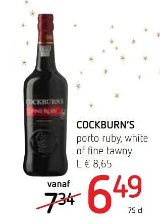 Promoties Porto ruby, white of fine tawny - Cockburn's - Geldig van 13/12/2018 tot 02/01/2019 bij Spar (Colruytgroup)