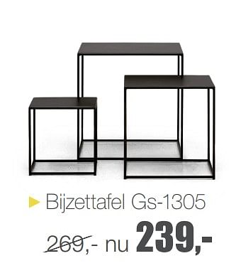 Promoties Bijzettafel gs-1305 - Huismerk - Goossens Wonen & Slapen - Geldig van 14/12/2018 tot 17/02/2019 bij Goossens Wonen & Slapen