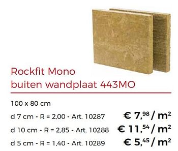 Rockwool Rockfit mono buiten wandplaat 443mo - Promotie bij