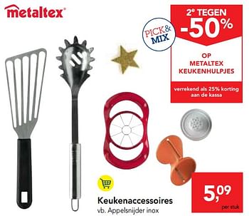 Promotions Keukenaccessoires metaltex keukenhulpjes appelsnijder inox - Metaltex - Valide de 19/12/2018 à 31/12/2018 chez Makro