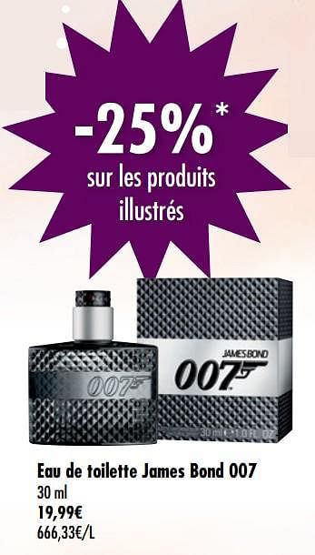 Promotions Eau de toilette james bond 007 - James Bond - Valide de 11/12/2018 à 31/12/2018 chez Carrefour