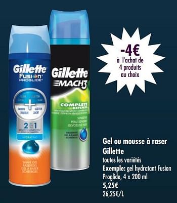 Promotions Gel hydratant fusion proglide - Gillette - Valide de 11/12/2018 à 31/12/2018 chez Carrefour