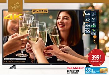 Promoties Sharp lc-50ui7422 le téléviseur led - Sharp - Geldig van 12/12/2018 tot 17/12/2018 bij Carrefour